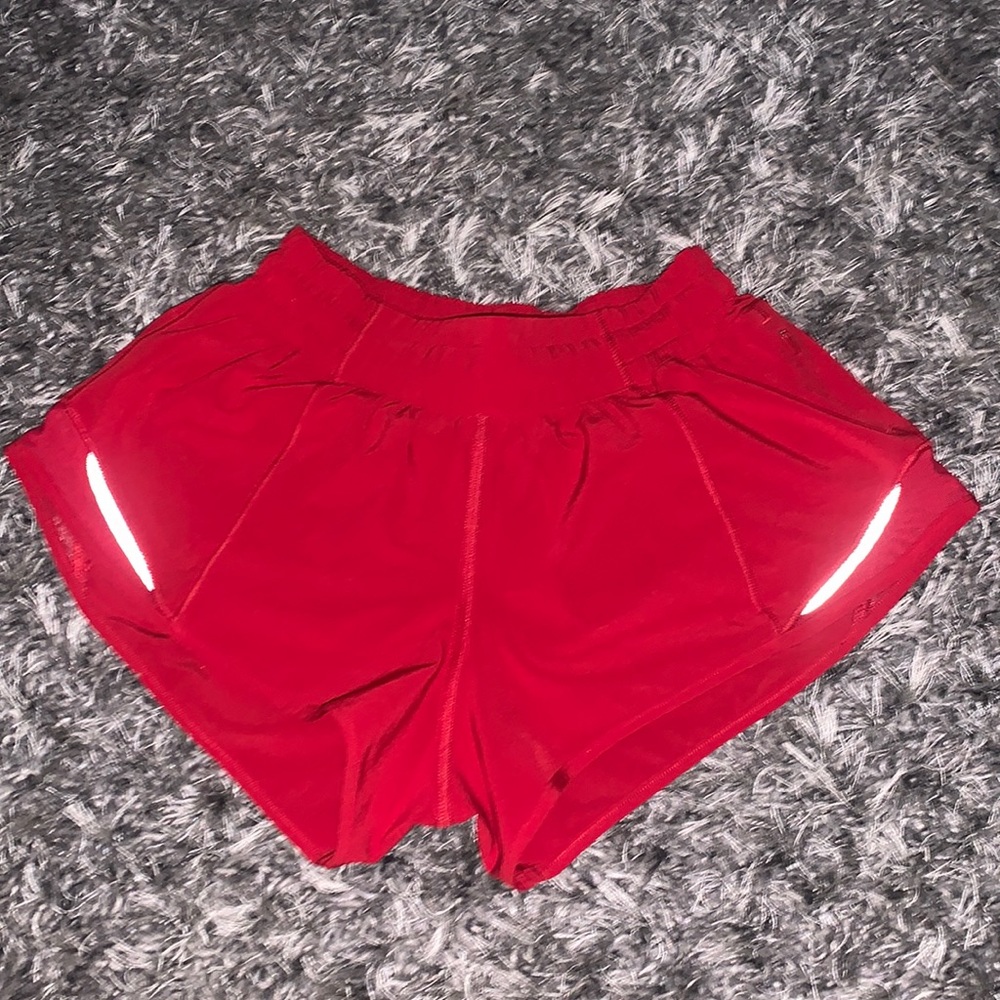 lululemon hotty hot shorts - bright red - size 2 - worn once!